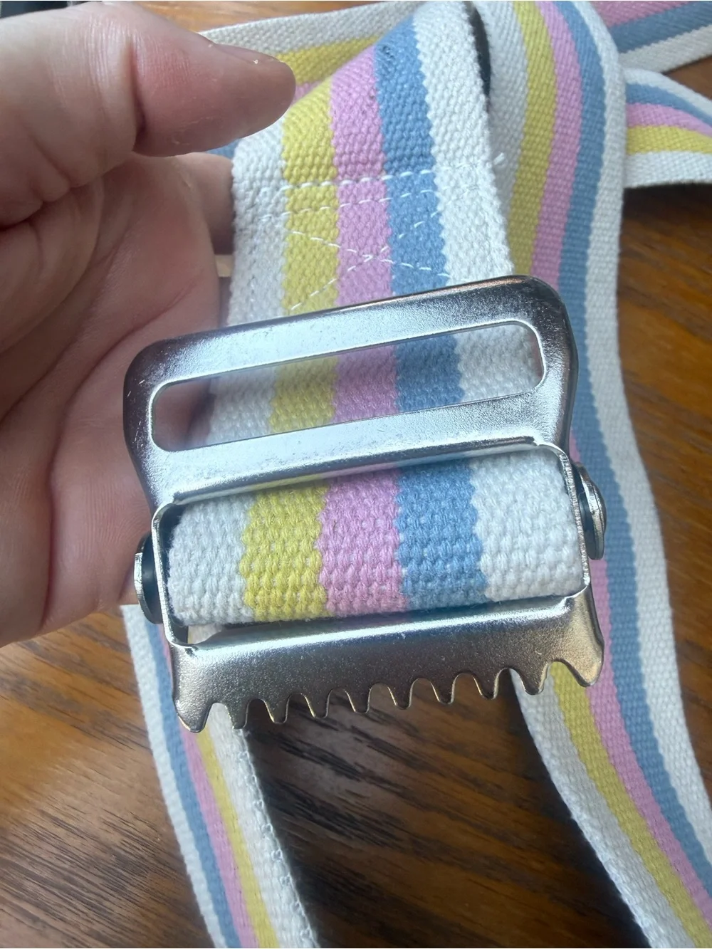 Vintage Belt 100% Cotton Metal Buckle Gait Mobility Unisex 60 inch rainbow Strip